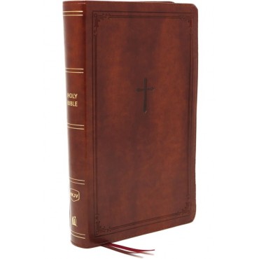 NKJV End-Of-Verse Compact Ref Brown L/S Brown - Thomas Nelson